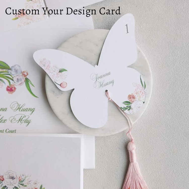 Wedding Supply Business - Undangan Pernikahan Menu Kupu-kupu Elegan Kustom