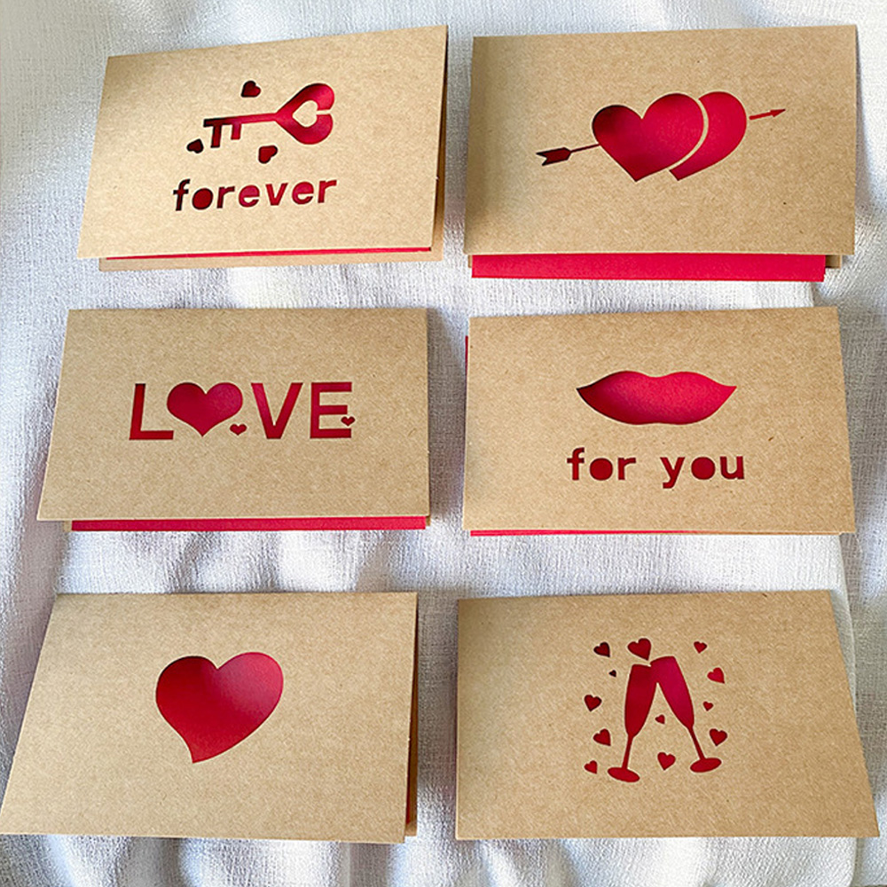 Wedding Supply Business - Kartu Hadiah Cinta Kertas Kraft Merah