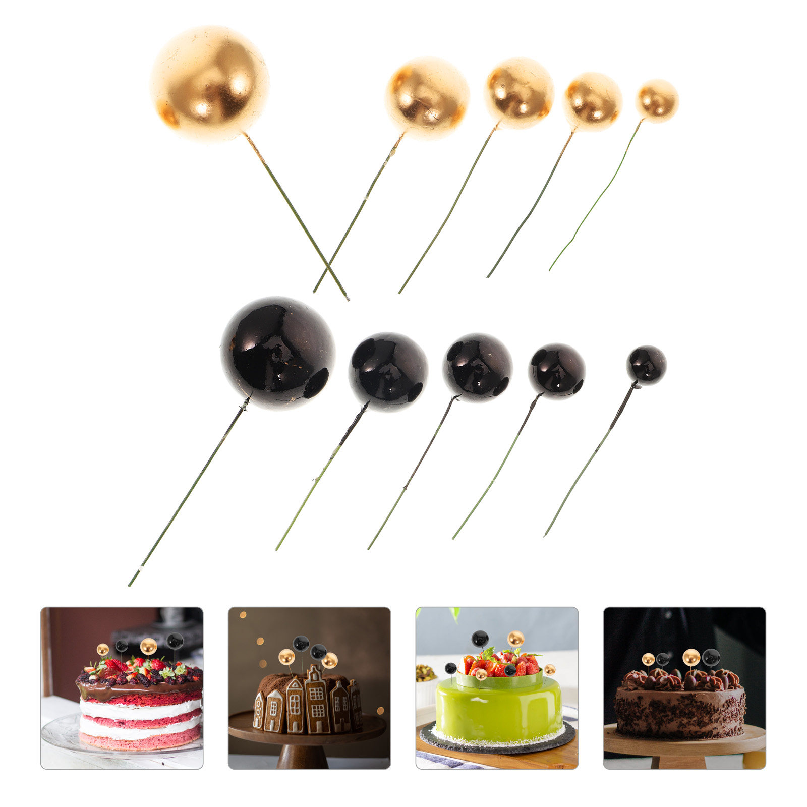 Wedding Supply Decor - 60Pcs Perlengkapan Dekorasi Kue Premium, Hiasan