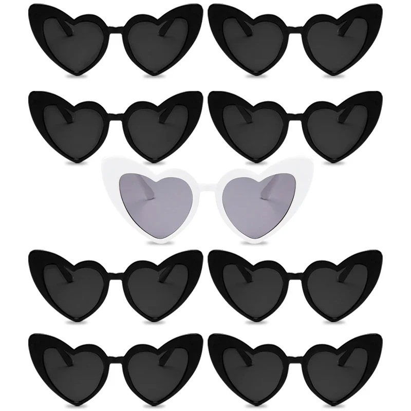 Wedding Supply Decor - Pesta lajang kacamata hitam berbentuk hati
