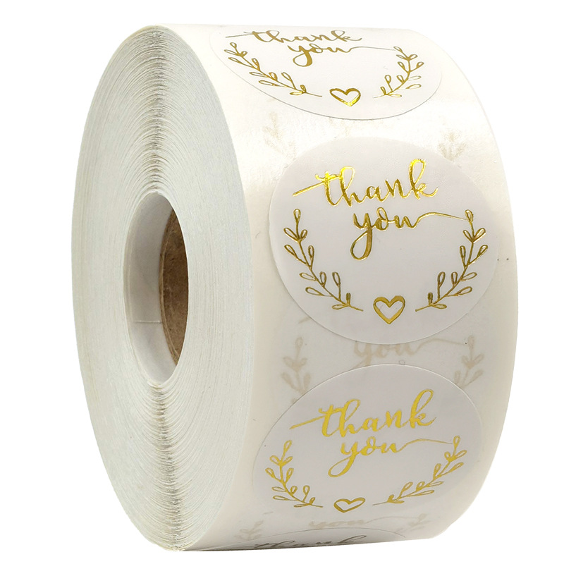 Wedding Supply Business - 100-500 Buah Emas Terima Kasih Stiker