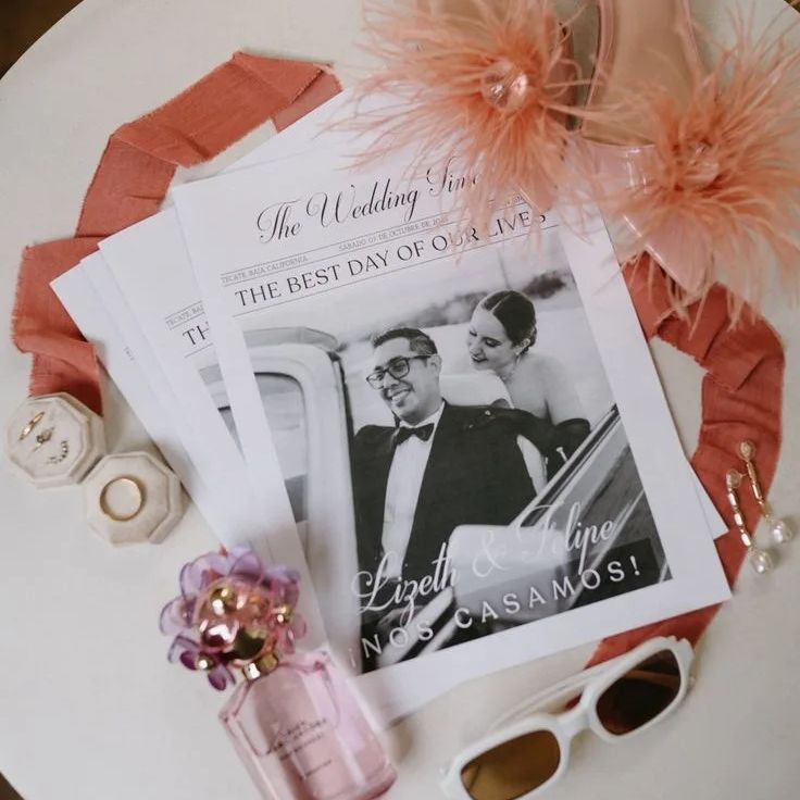 Wedding Supply Business - Kustom menyimpan tanggal foto kartu koran