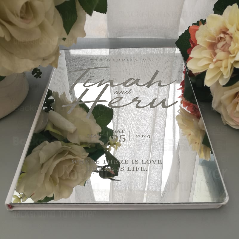 Wedding Ceremony Supply - Buku Tamu Pernikahan Personal Rustic Cermin