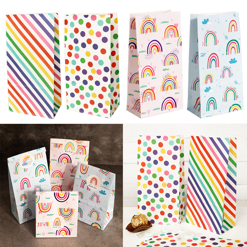 Wedding Event Supply - Tas kertas kecil pelangi dicetak tas