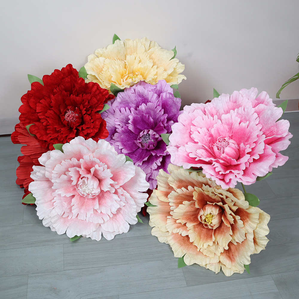 Wedding Supply Bulk - Bunga Peony Beludru Raksasa 30-80cm, Bunga