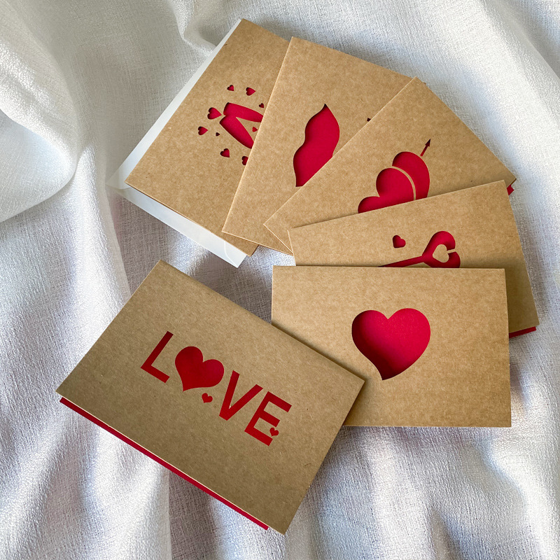 Kartu Hadiah Cinta Kertas Kraf - Wedding Supply Business ulasan dan harga