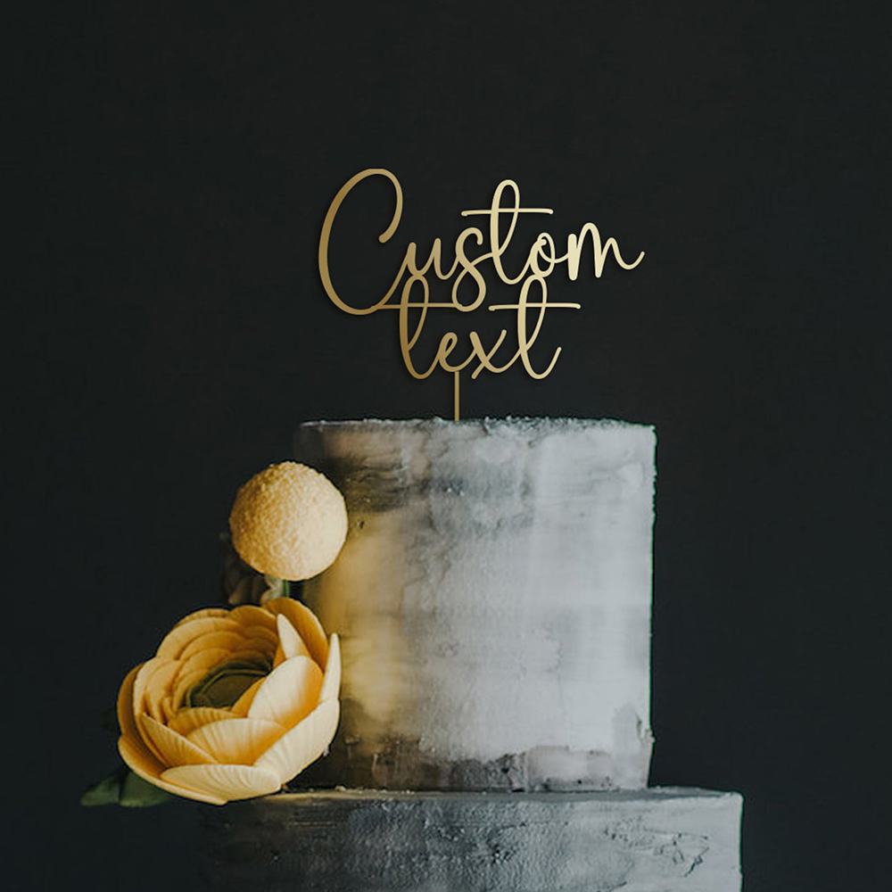 Topper kue akrilik emas teks k - Wedding Ceremony Supply ulasan dan harga