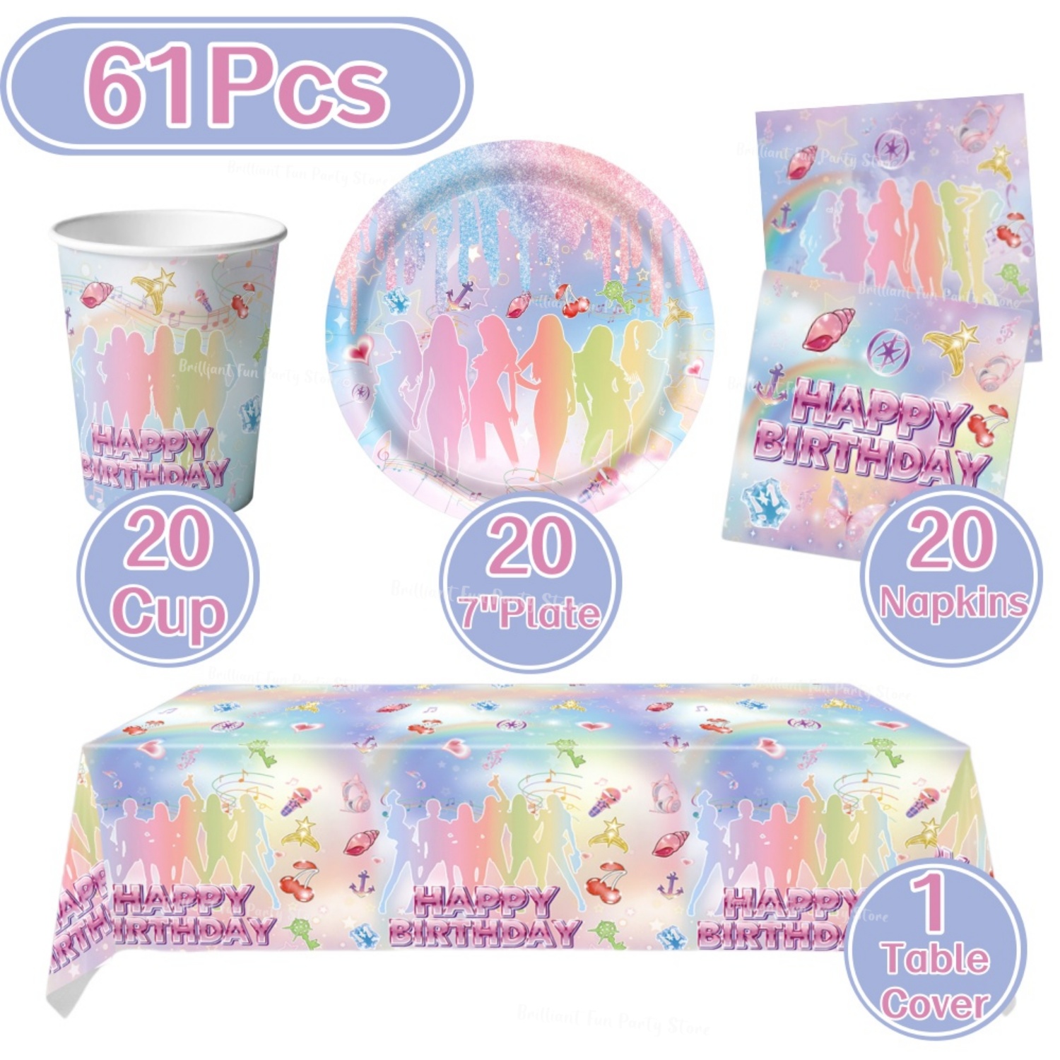 61Pcs Set Peralatan Makan Seka - Wedding Supply Kit ulasan dan harga