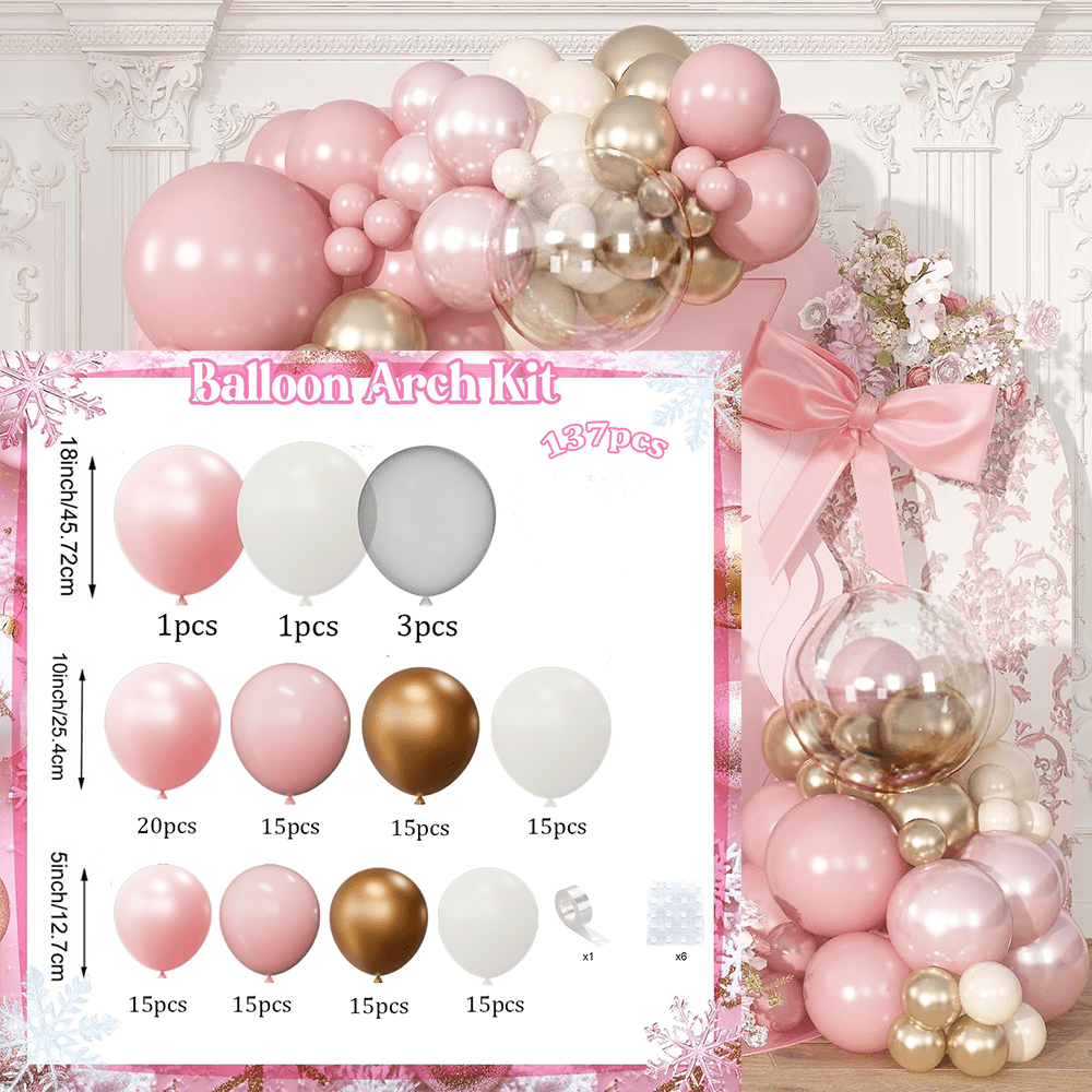 137pcs Balon Lateks Warna Pink - Wedding Supply Kit ulasan dan harga