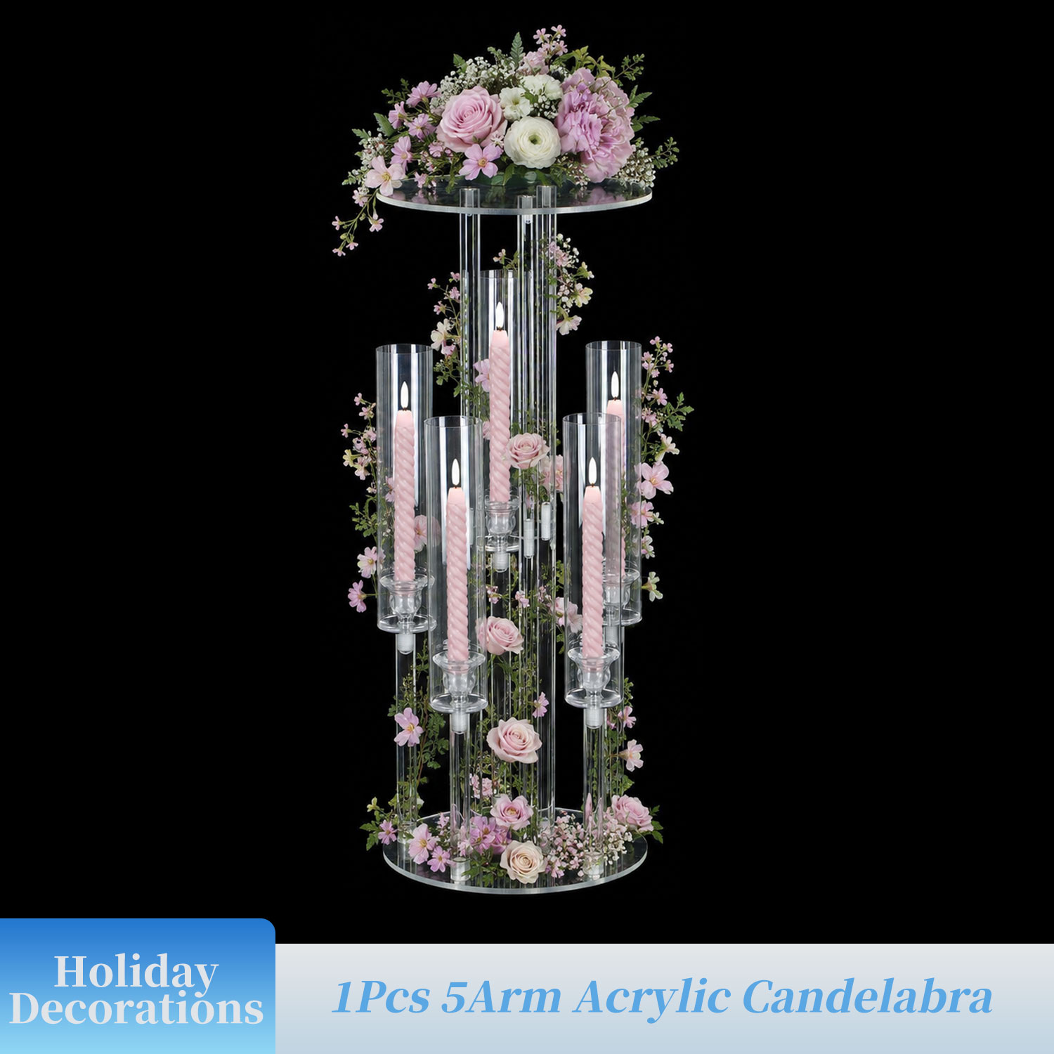 Lampu Lilin Akrilik 5 Lengan d - Centerpiece Vase Tall ulasan dan harga