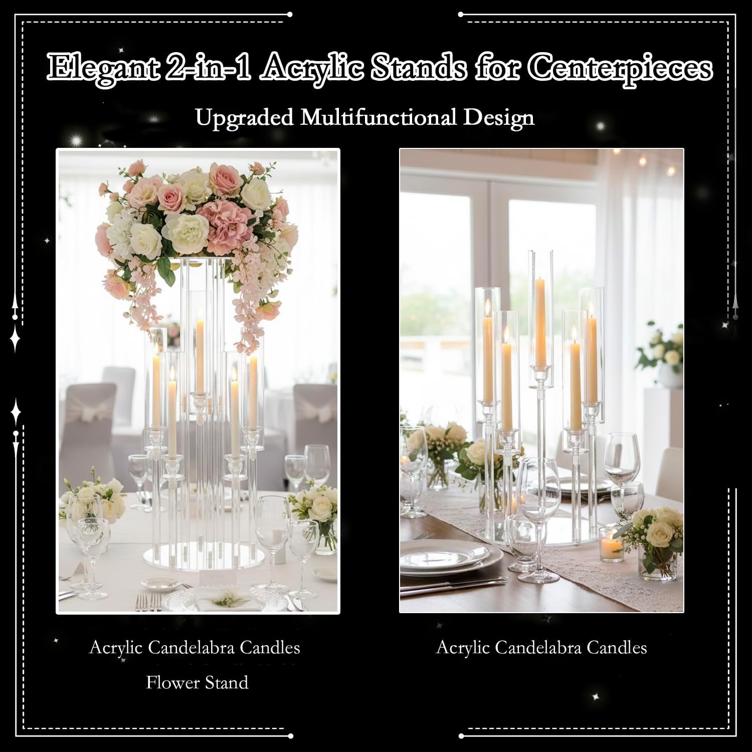 Lampu Lilin Akrilik 5 Lengan d - Centerpiece Vase Tall ulasan dan harga