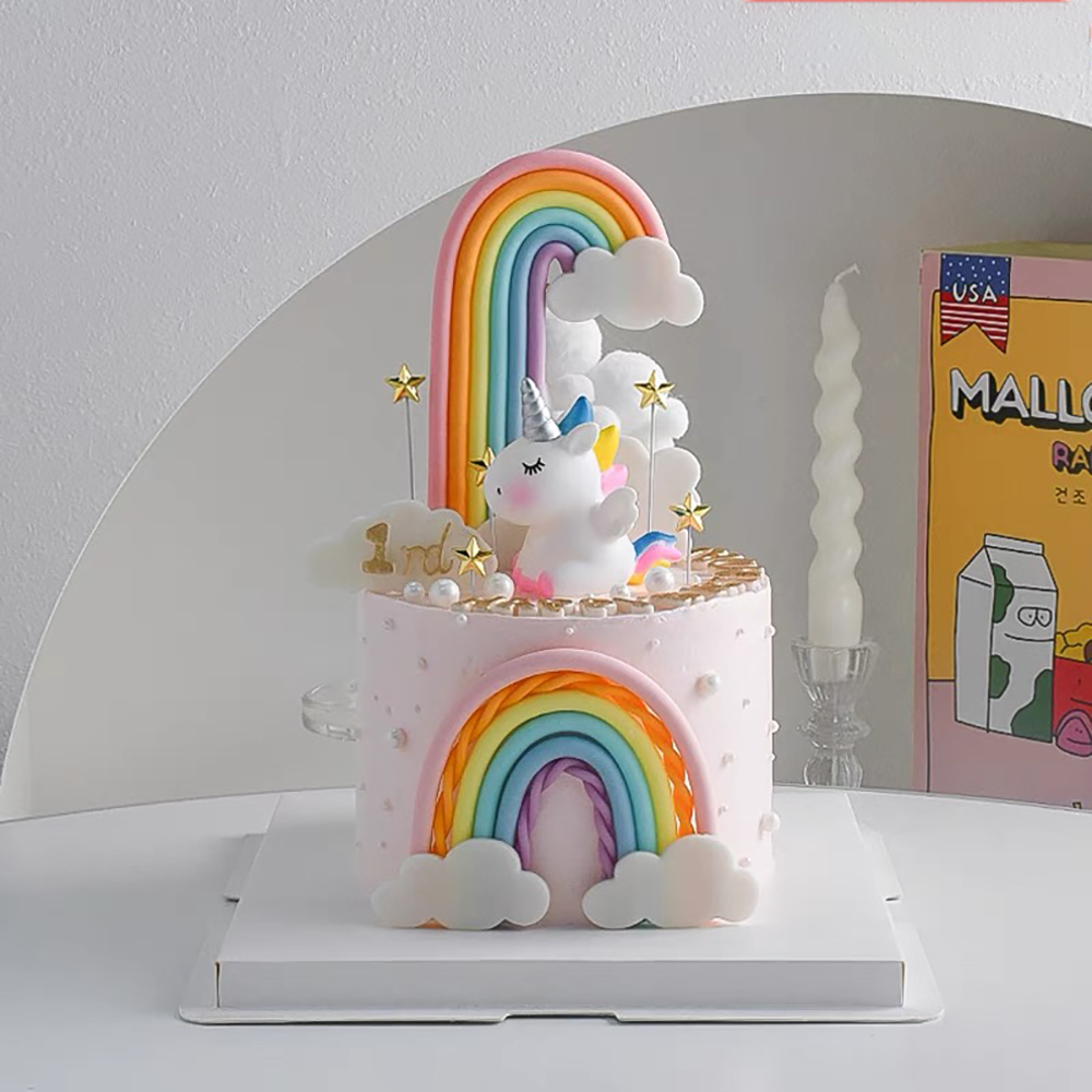 Topper Kue Pelangi Tema Unicor - Wedding Supply Kit ulasan dan harga