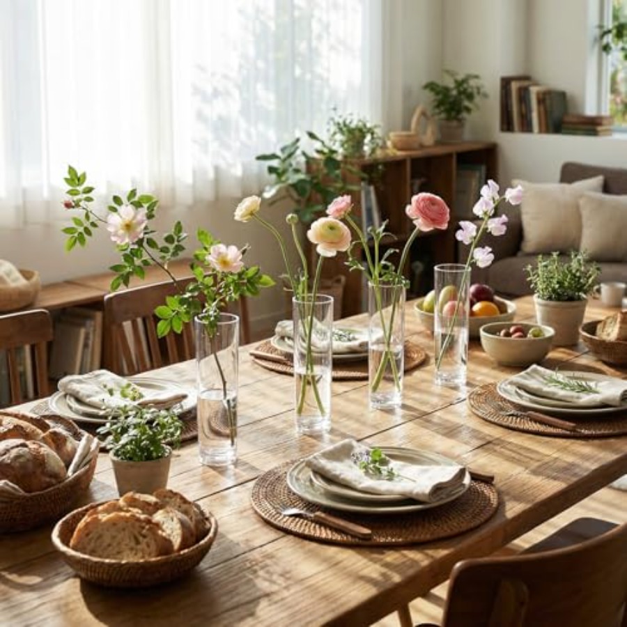 48 Pcs vas bunga silinder akri - Centerpiece Vase Tall ulasan dan harga