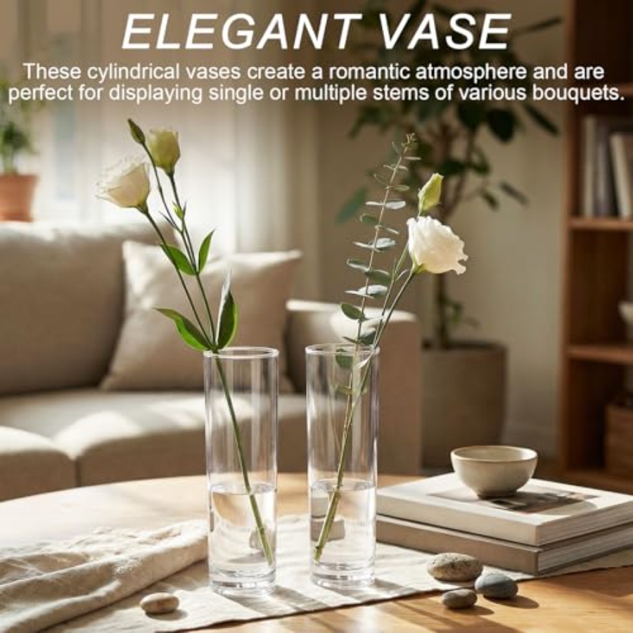 48 Pcs vas bunga silinder akri - Centerpiece Vase Tall ulasan dan harga