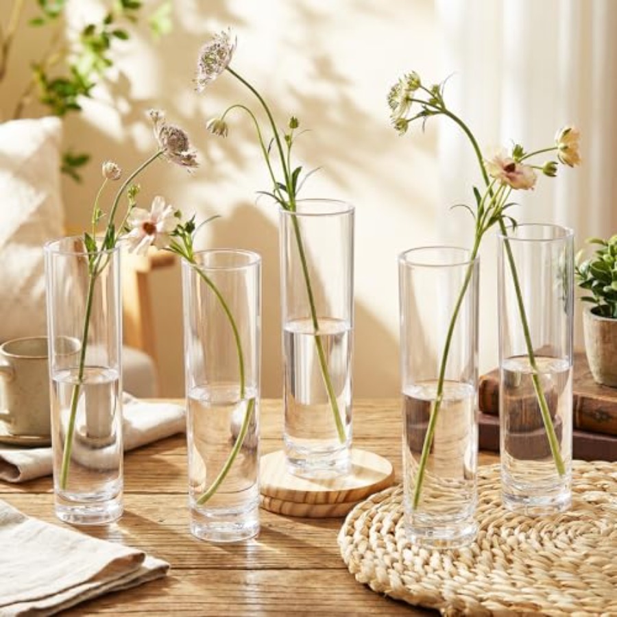 48 Pcs vas bunga silinder akri - Centerpiece Vase Tall ulasan dan harga