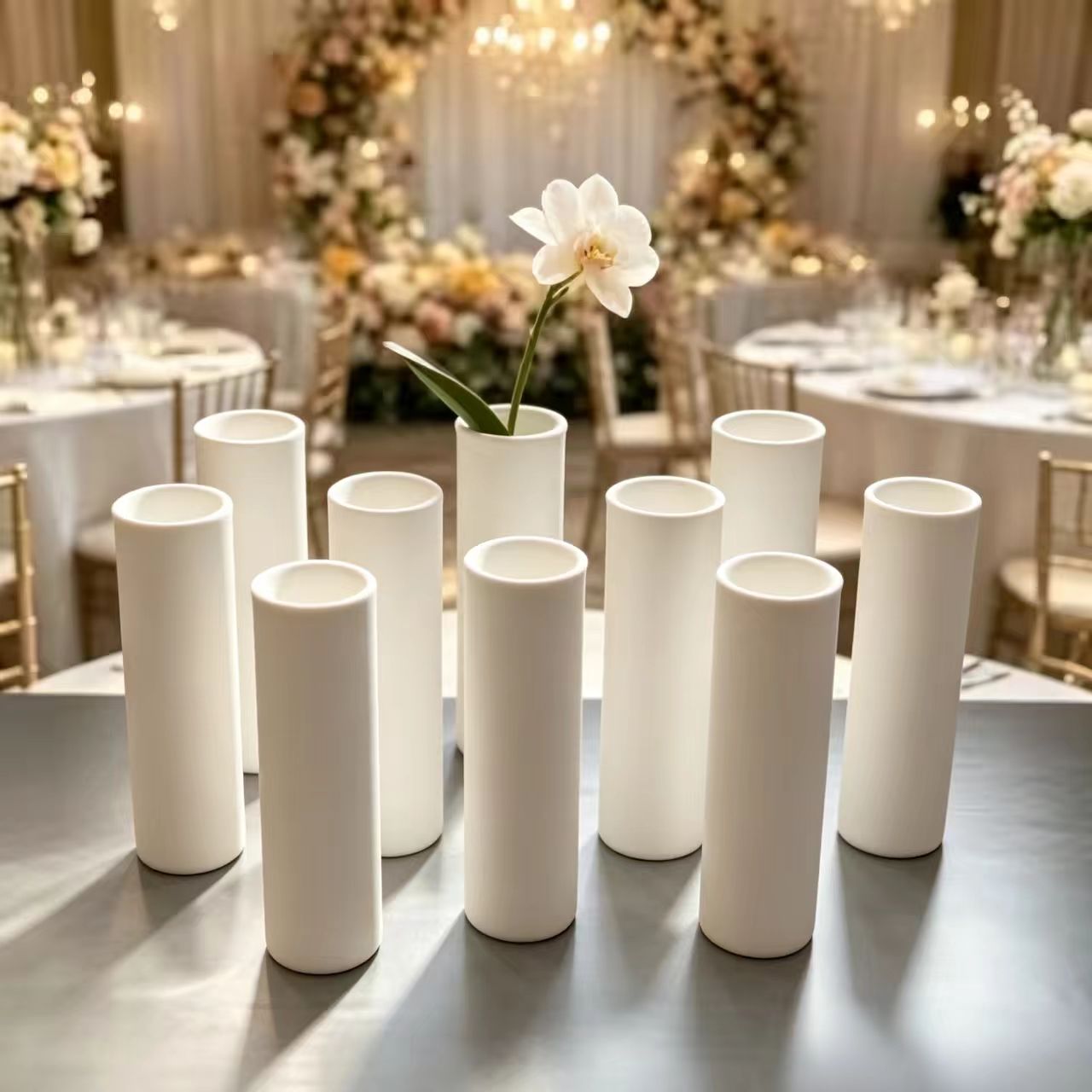 12pcs Set Vas Silinder Plastik - Wedding Supply Bulk ulasan dan harga