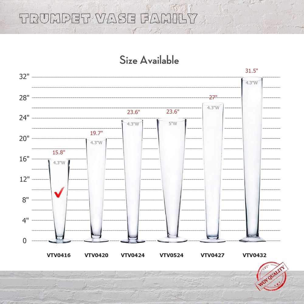 Vas Kaca Trompet WGV, Diameter - Centerpiece Vase Tall ulasan dan harga