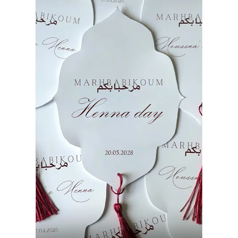 Kartu Hari Henna Kustom Undang - Wedding Supply Business ulasan dan harga